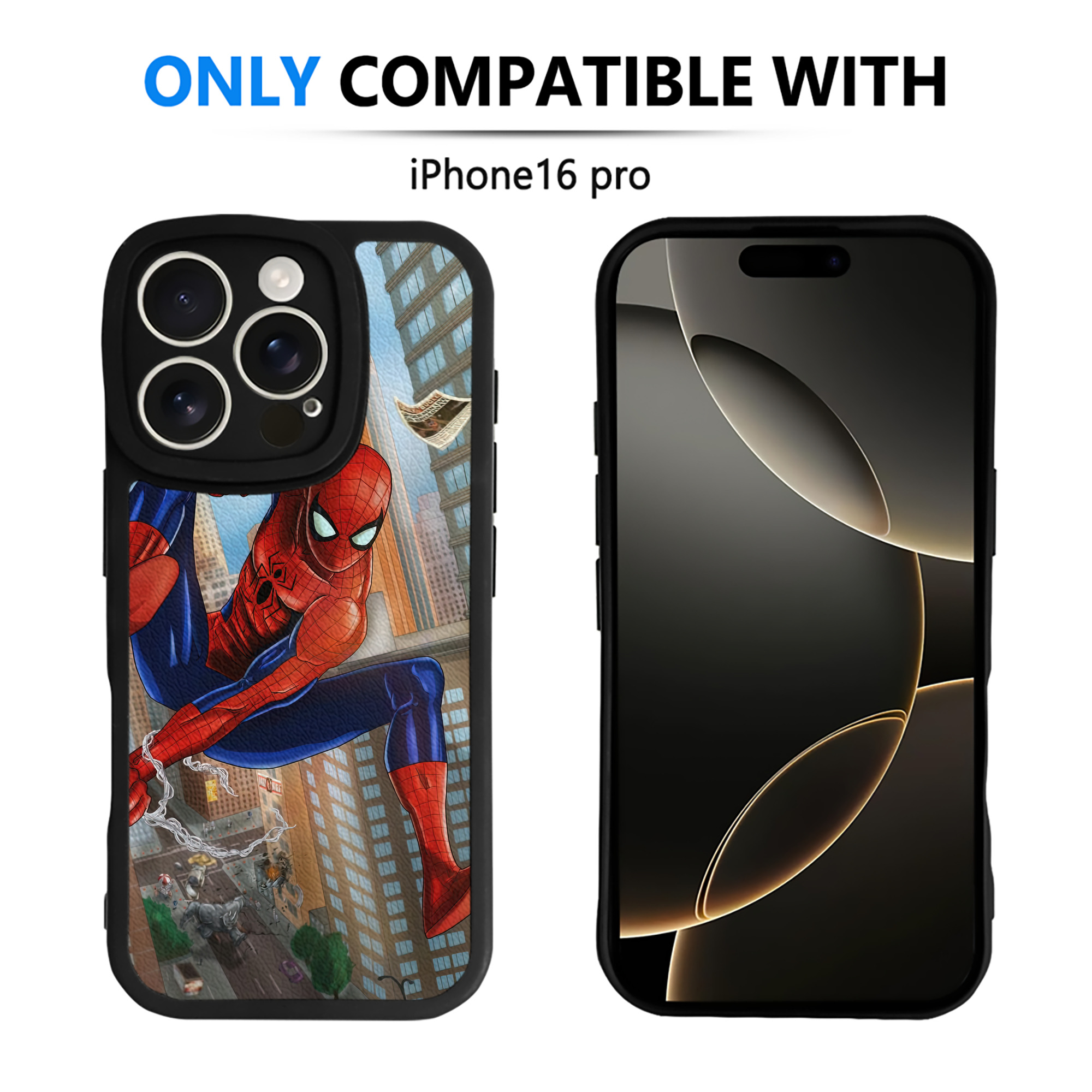 （画像用） Spider Man スパイダーマン 【iPhone 16シリーズ対応】シリコンスマホケース（レザー調） 材質：シリコン